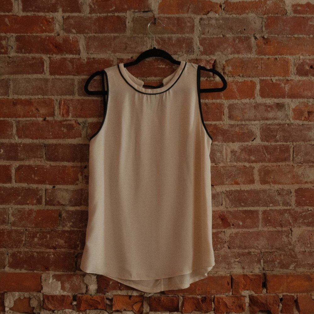 Women's Tank Top White/Black Trim